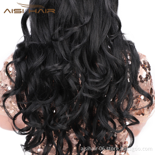 Fashion Synthetic Heat Resistant Fiber Party Cosplay Black Body Wave Long Wavy Hair Wig For Black White Women Wigs